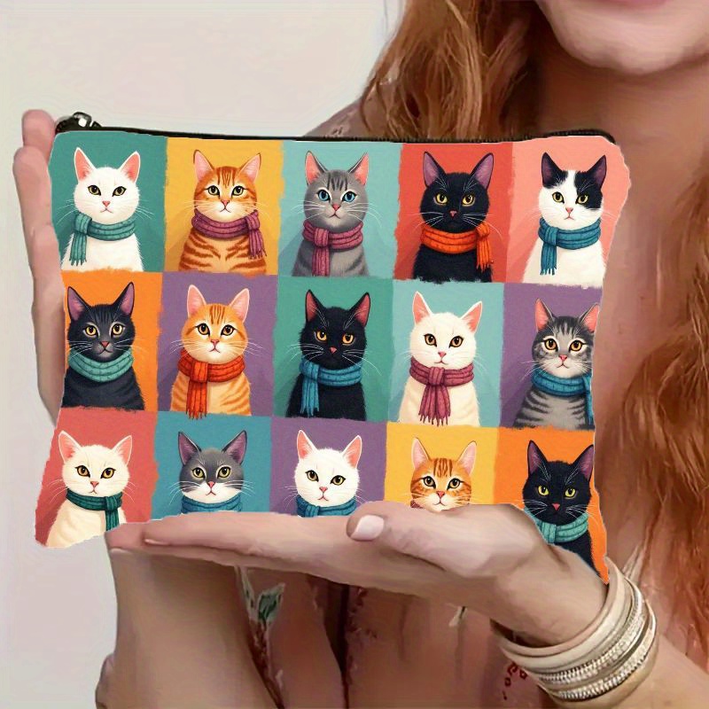 Cute Cat Print Makeup Bag, Zip - Travel Organizer Men review and price